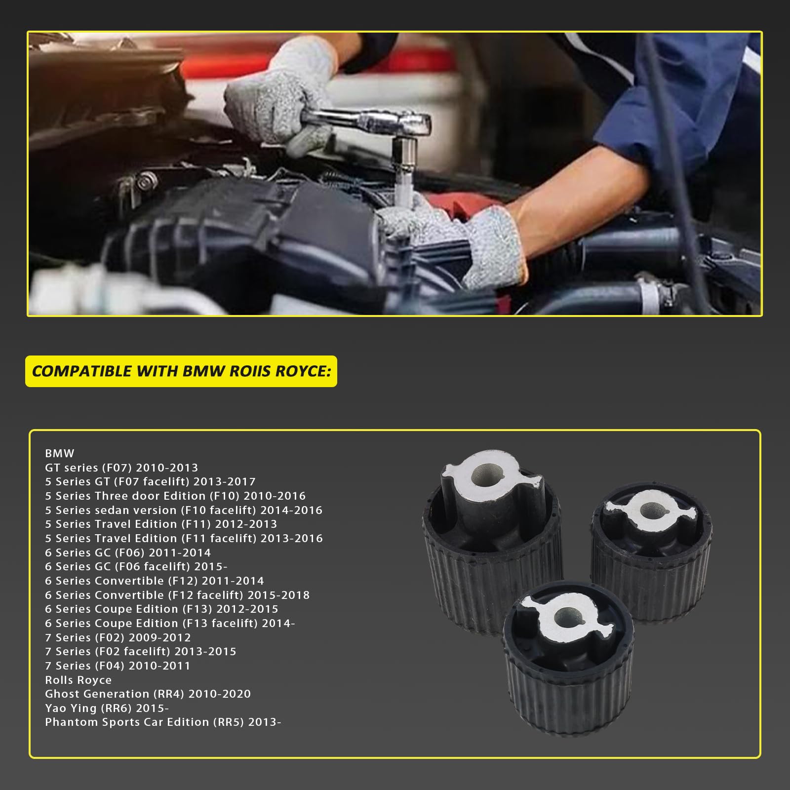 Amazon.com: 3PCS 33316792873 * 2 Rear Suspension Crossmember